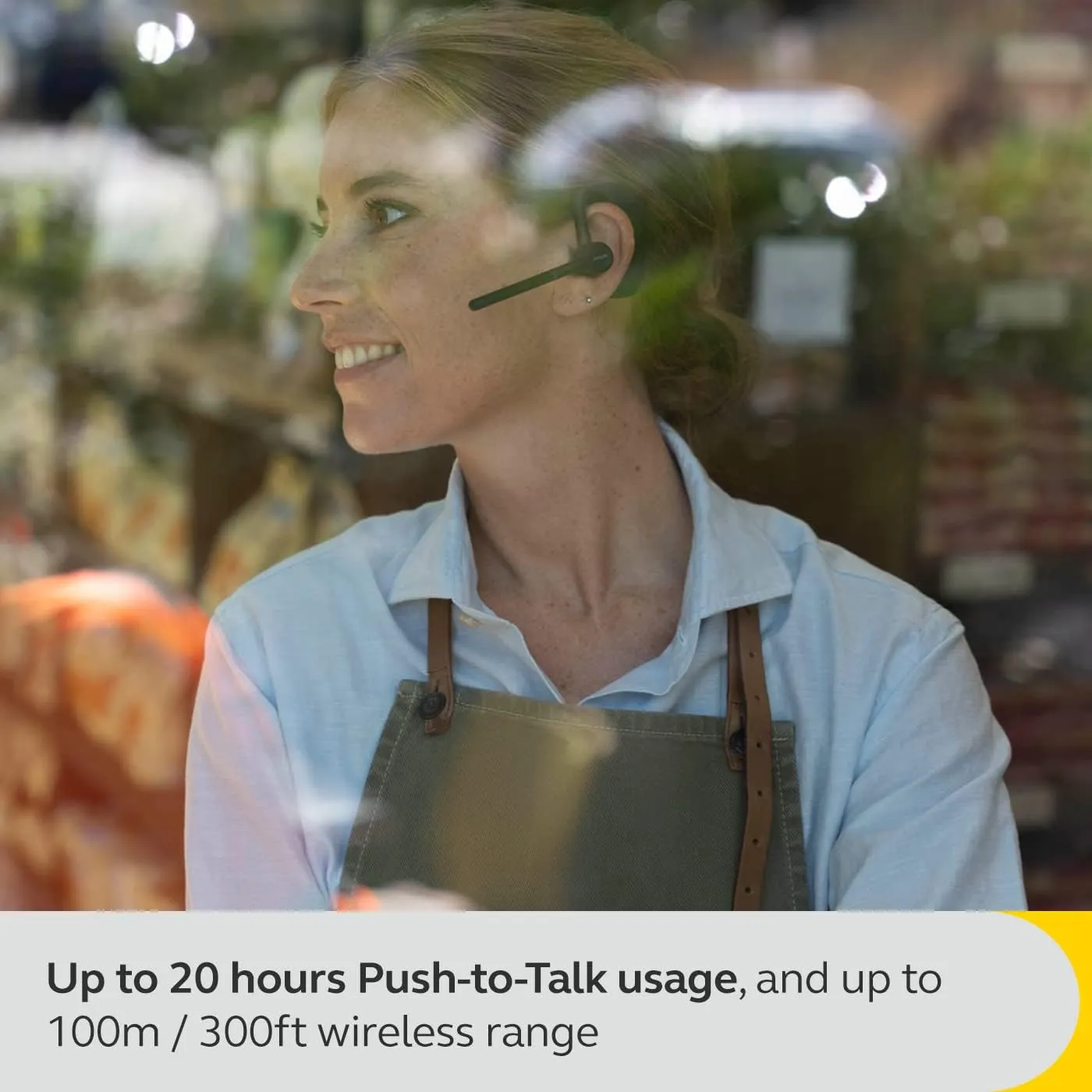 Jabra 5101-119 45 Ear Hook Mono Bluetooth Headset - Advanced Ultra-Noise-Cancelling Microphone, Push-to-Talk Functionality, Face2Face Mode and Discreet Design - Black
