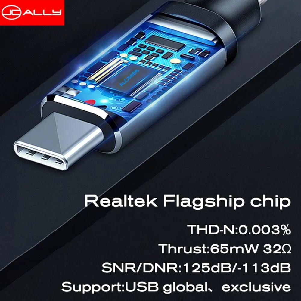 JCALLY JM04 PRO Realtek ALC5686 Digital Audio Adapter Decoding Line Type-C To 3.5