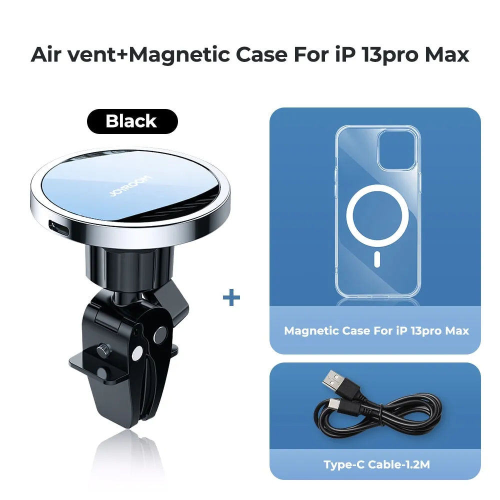 Joyroom 15W Qi Magnetic Car Phone Holder Wireless Charger For iPhone 13 12 Pro Max Fast Charging Car Holder For Samsung Xiaomi