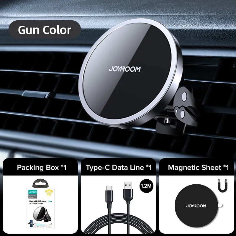 Joyroom 15W Qi Magnetic Car Phone Holder Wireless Charger For iPhone 13 12 Pro Max Fast Charging Car Holder For Samsung Xiaomi