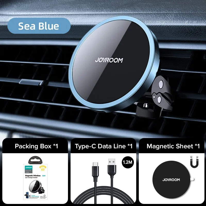 Joyroom 15W Qi Magnetic Car Phone Holder Wireless Charger For iPhone 13 12 Pro Max Fast Charging Car Holder For Samsung Xiaomi