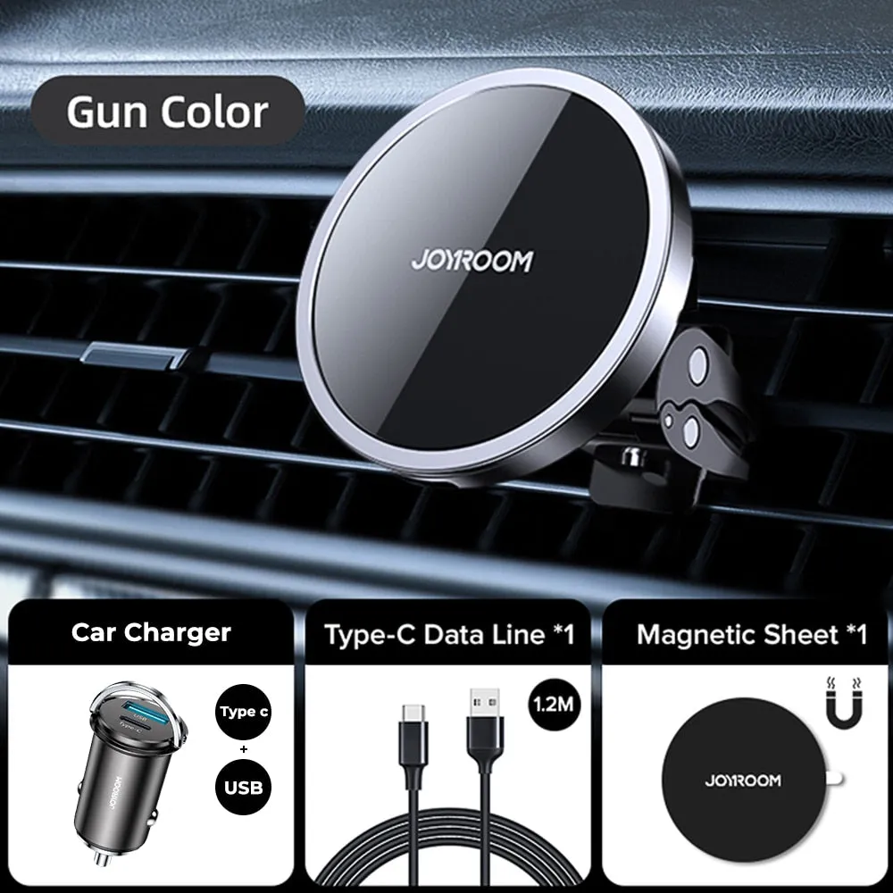 Joyroom 15W Qi Magnetic Car Phone Holder Wireless Charger For iPhone 13 12 Pro Max Fast Charging Car Holder For Samsung Xiaomi