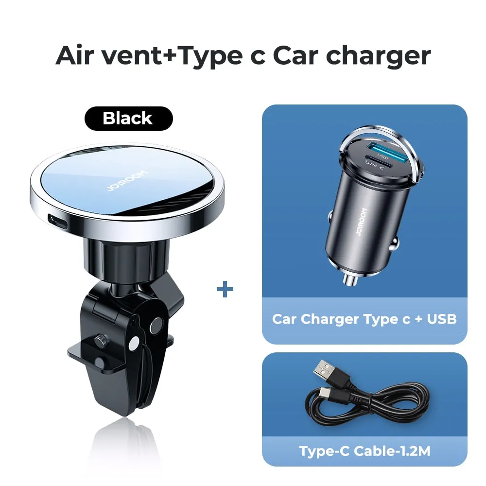 Joyroom 15W Qi Magnetic Car Phone Holder Wireless Charger For iPhone 13 12 Pro Max Fast Charging Car Holder For Samsung Xiaomi