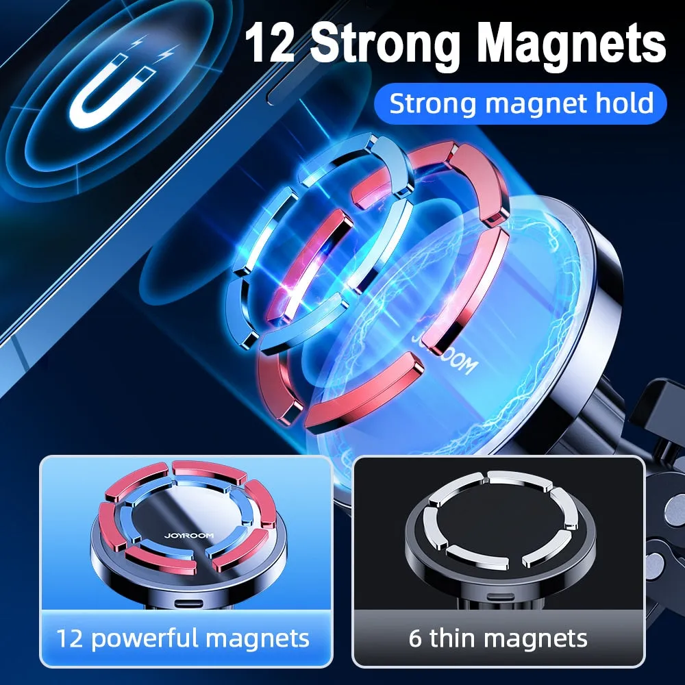 Joyroom 15W Qi Magnetic Car Phone Holder Wireless Charger For iPhone 13 12 Pro Max Fast Charging Car Holder For Samsung Xiaomi
