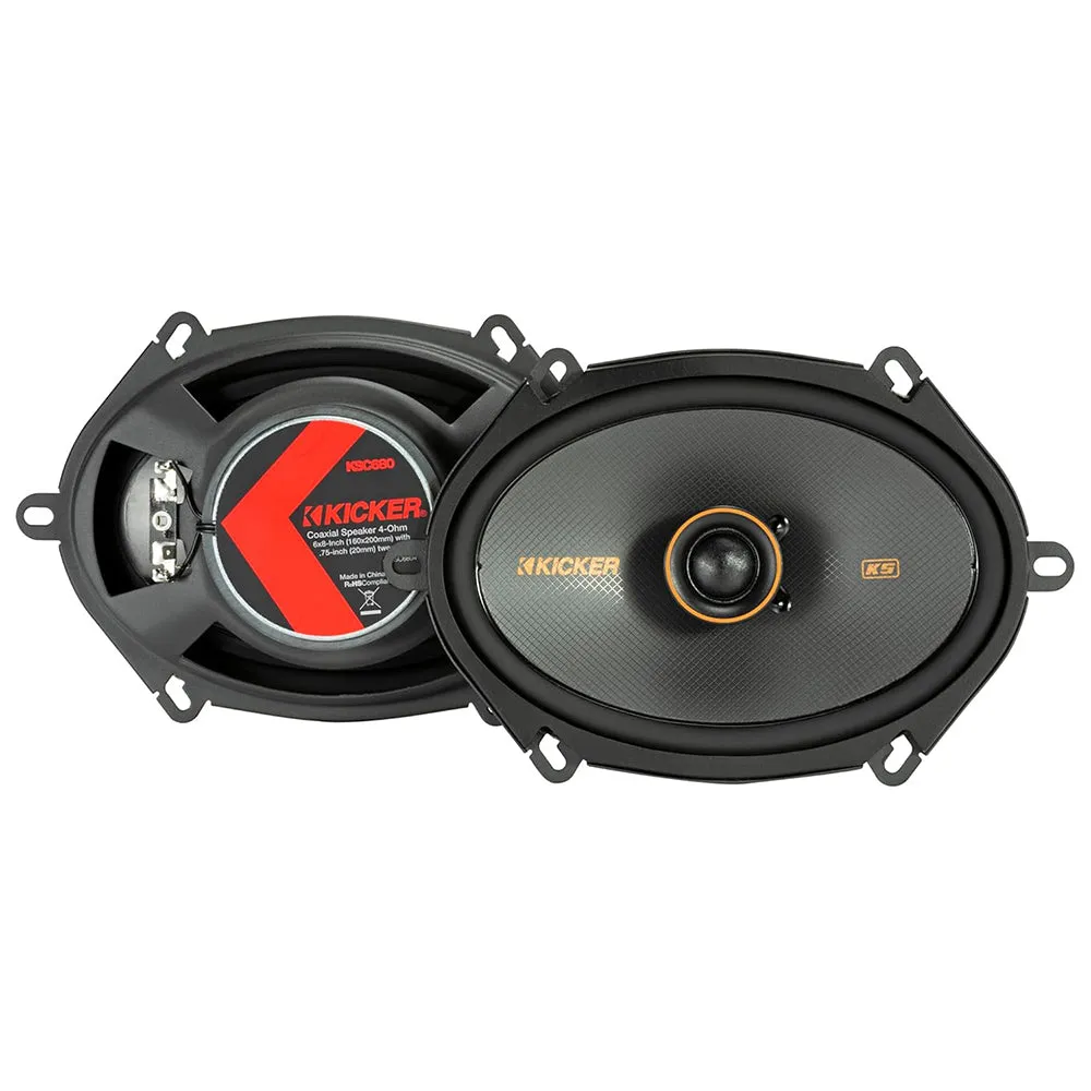 Kicker KS Series 6" x 8" Coaxial Speaker Pair 4 Ohm 75W Rms 150W Peak 51KSC6804