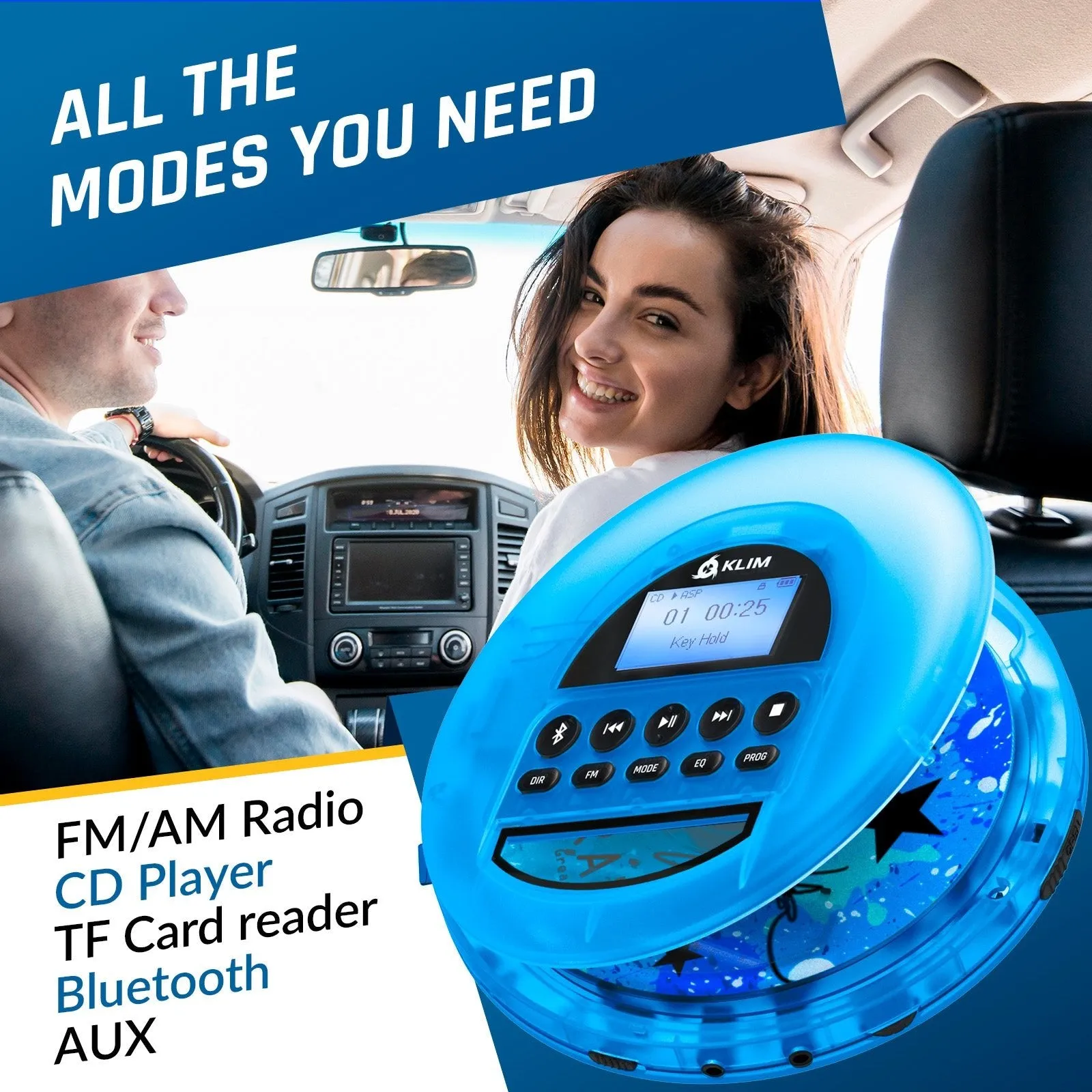KLIM Nomad Portable CD Player with Bluetooth