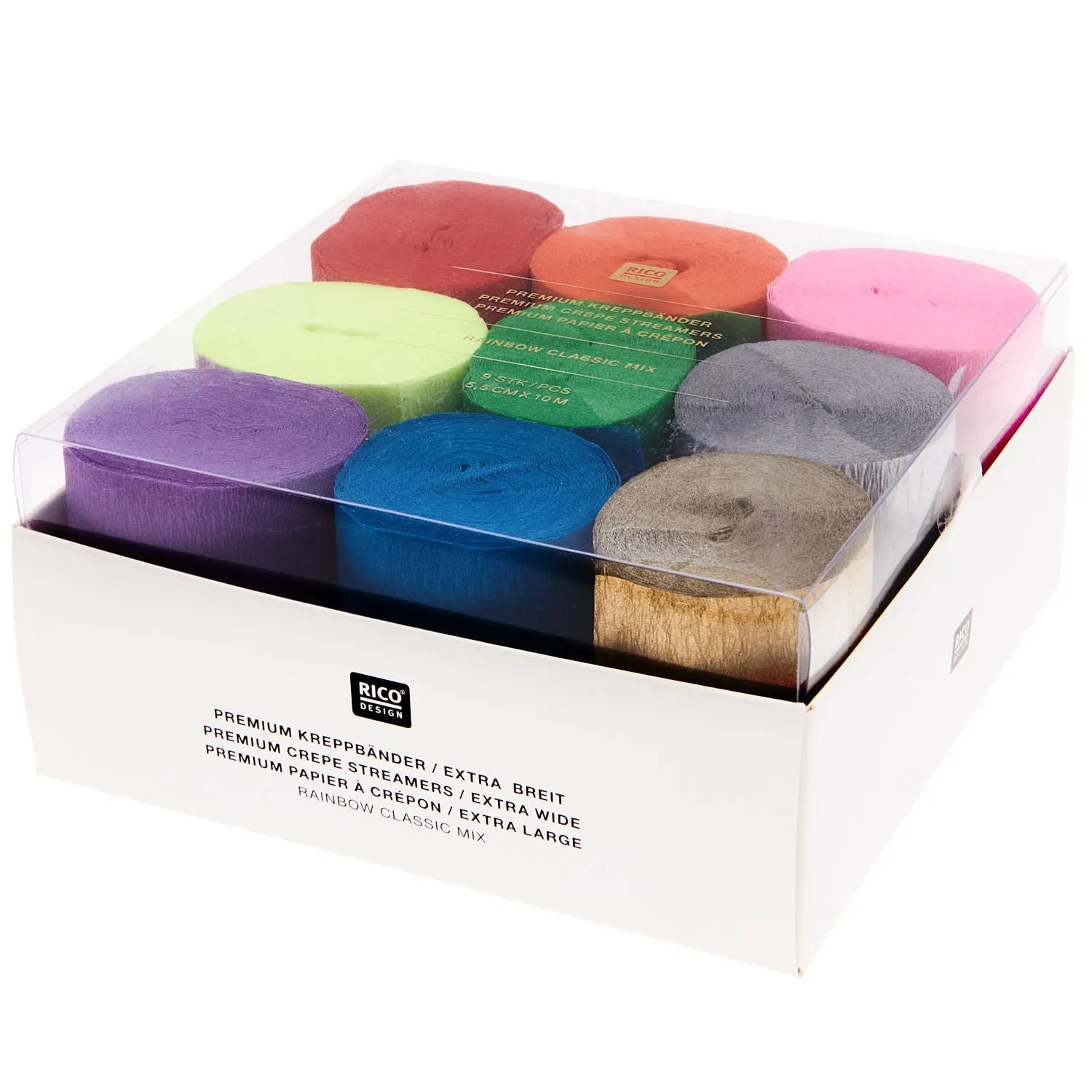 Maxi Paper Streamer Set - Classic Rainbow