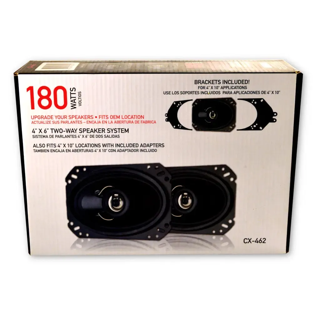 Metra CX-462 4" x 6" 180 Watt Two-Way Speaker System with Brackets - Pair