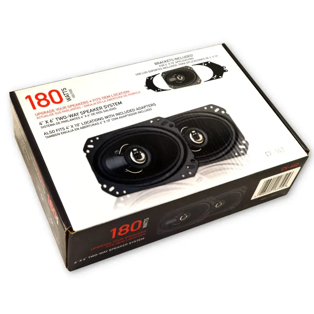 Metra CX-462 4" x 6" 180 Watt Two-Way Speaker System with Brackets - Pair