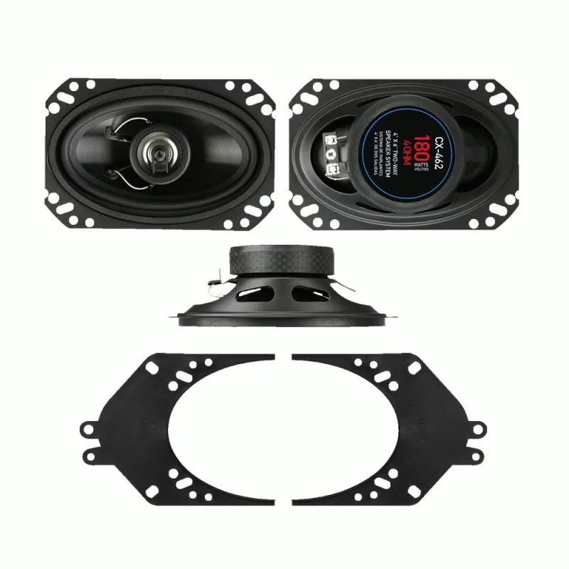 Metra CX-462 4" x 6" 180 Watt Two-Way Speaker System with Brackets - Pair