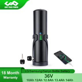 Mini Bottle Electric eBike Battery 36V 14Ah 13Ah 10Ah With 18650 LG/Sanyo Li-ion Cell for Bafang TSDZ2 500W 350W 250W Motor