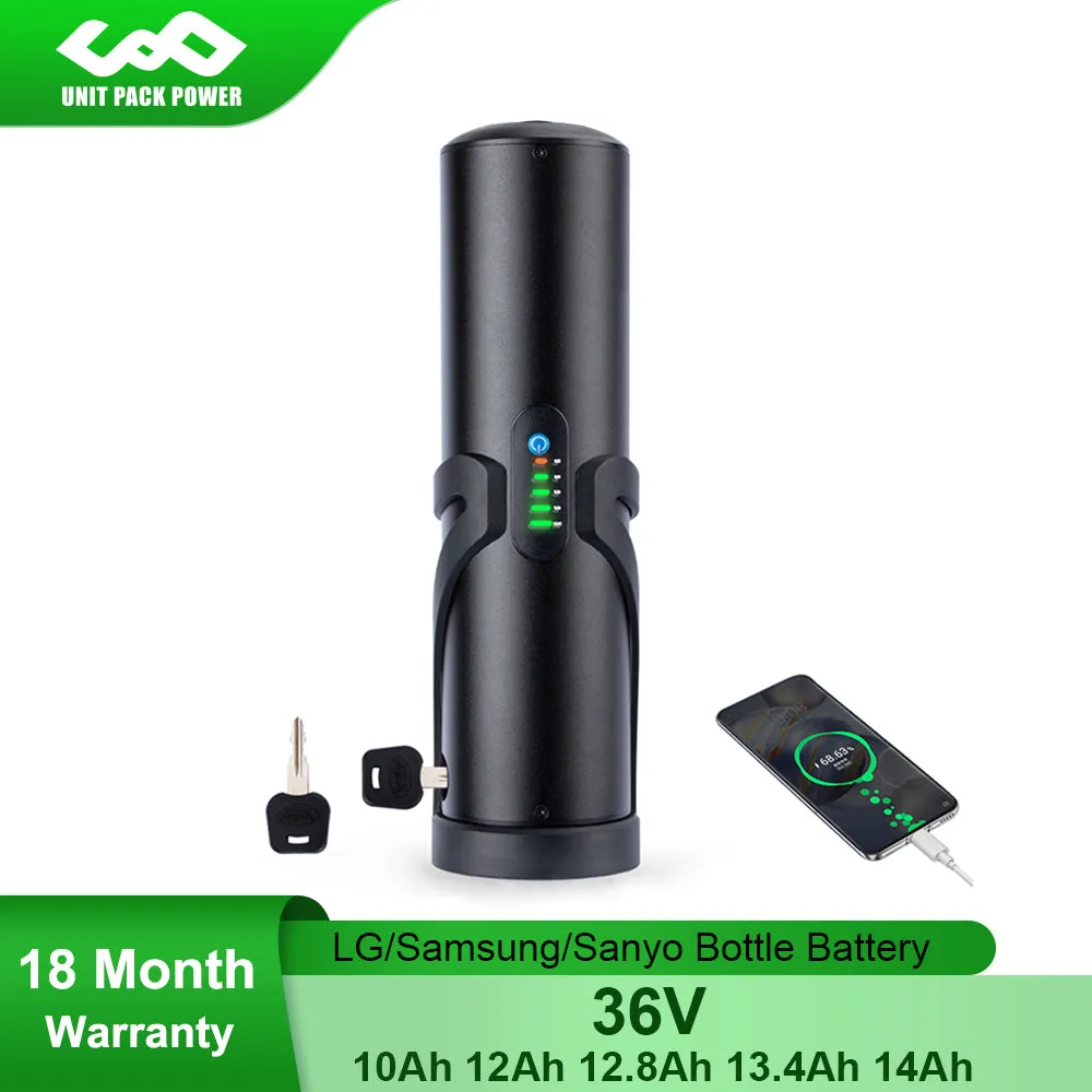 Mini Bottle Electric eBike Battery 36V 14Ah 13Ah 10Ah With 18650 LG/Sanyo Li-ion Cell for Bafang TSDZ2 500W 350W 250W Motor