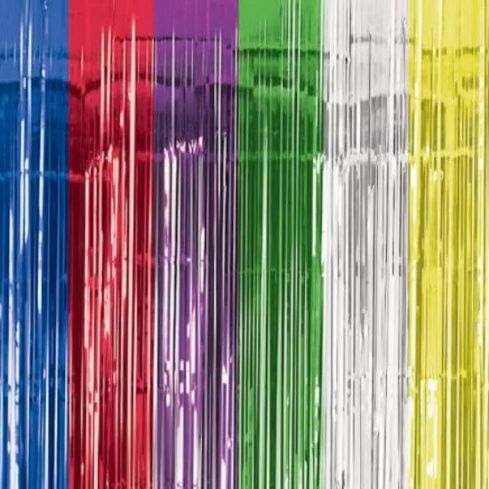 Multi Coloured Shimmer Fringe Foil Curtain