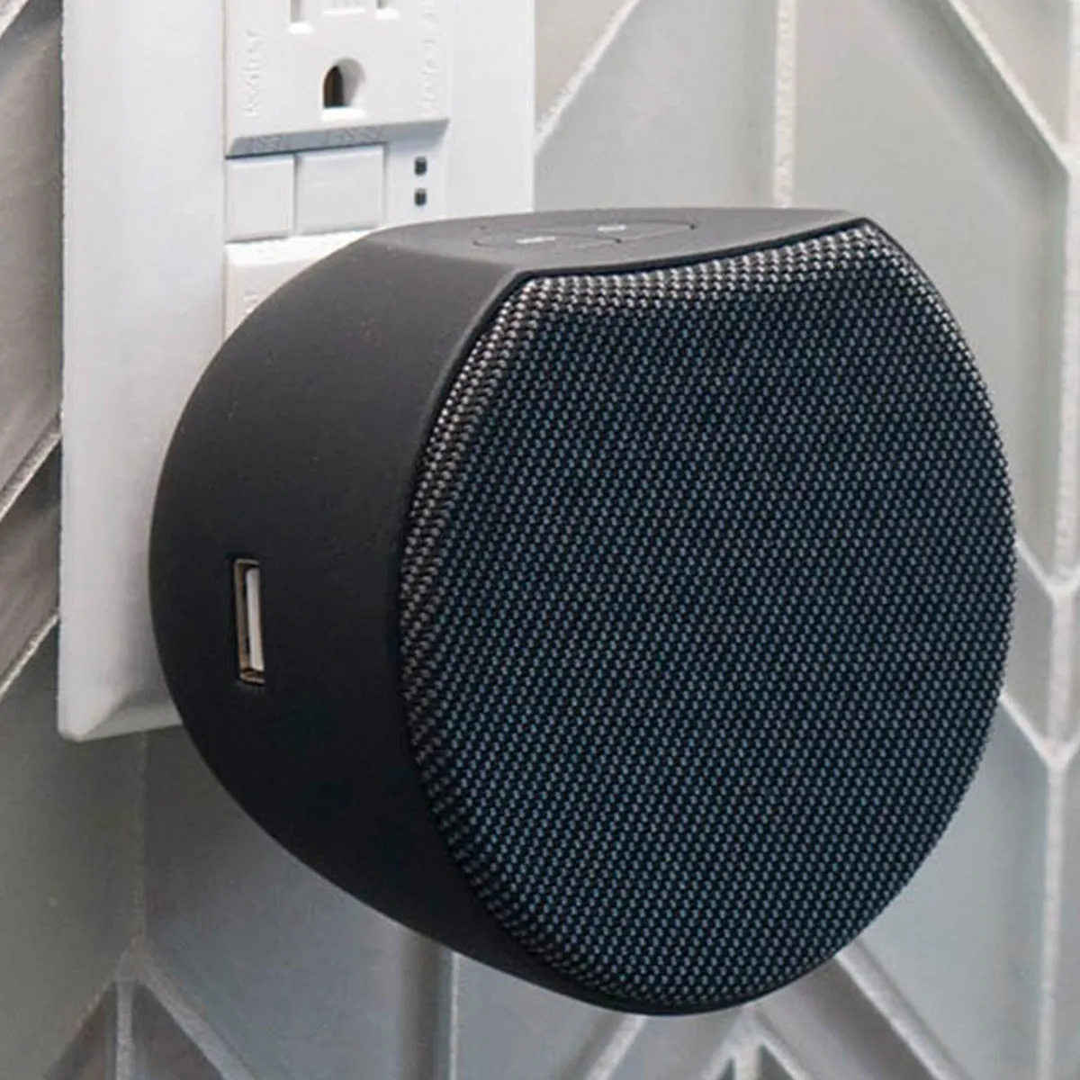 OC Acoustic Newport Plug-in Outlet Speaker with Bluetooth 5.1 and Built-in USB Type-A Charging Port - Set of 4 (Charcoal/Black)