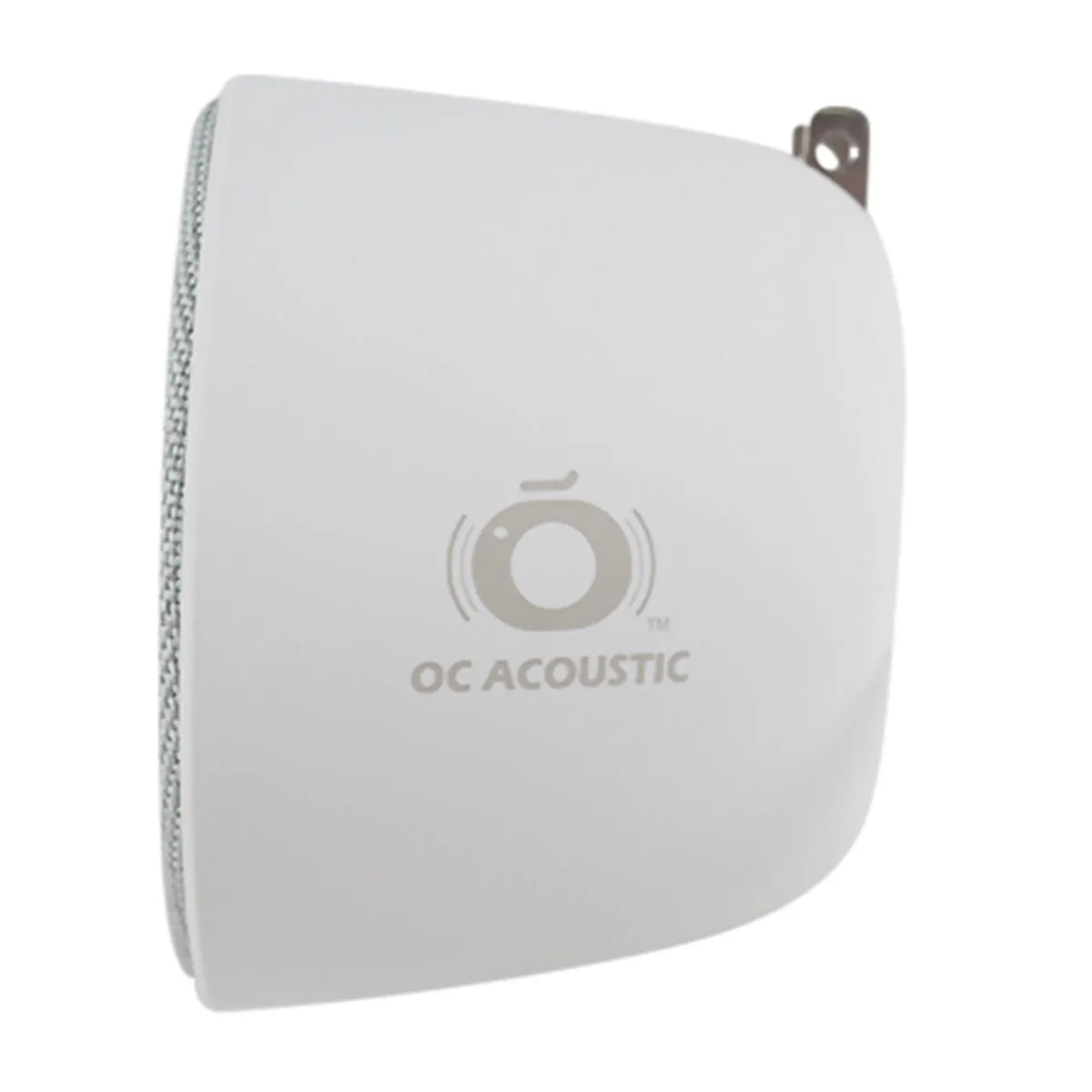 OC Acoustic Newport Plug-in Outlet Speaker with Bluetooth 5.1 and Built-in USB Type-A Charging Port - Set of 4 (Light Gray/White)
