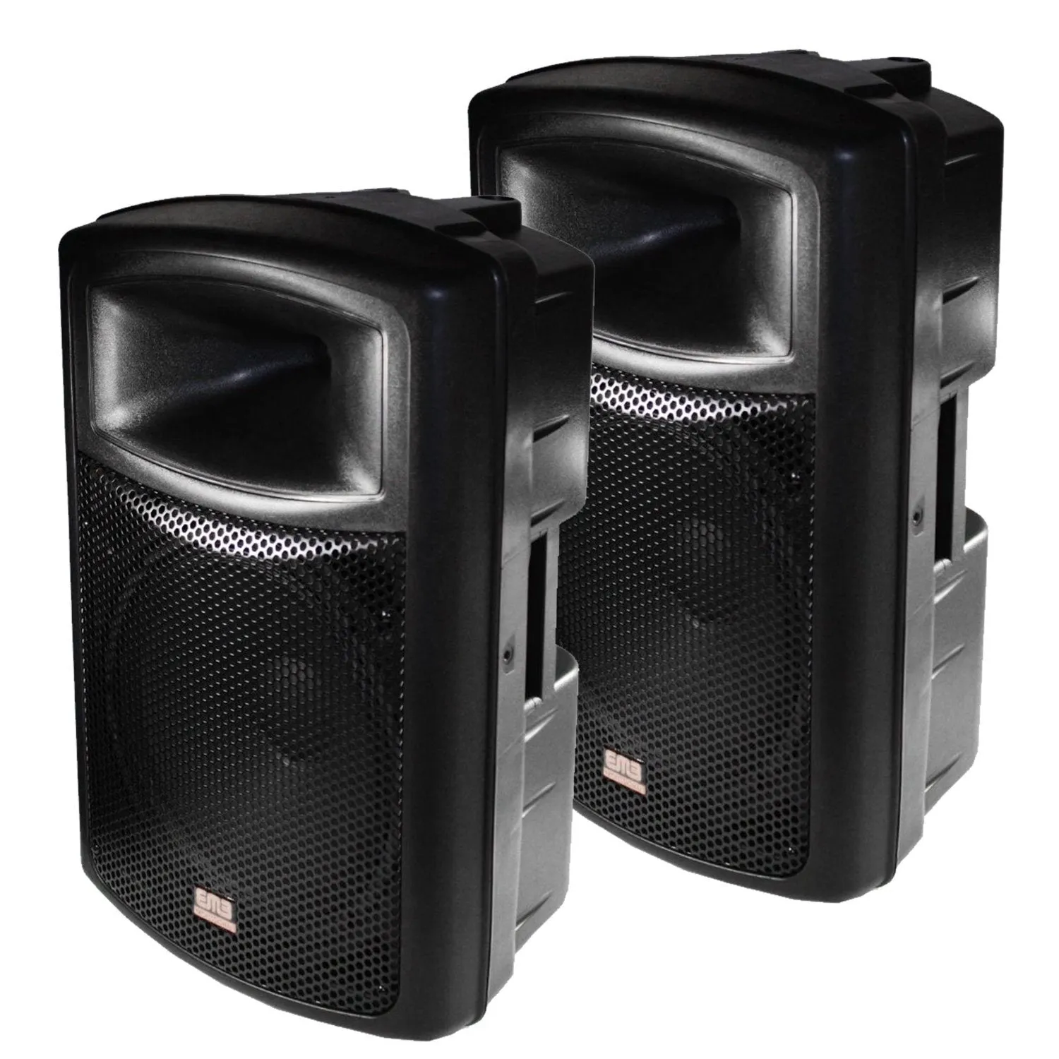 Package Bundle: 2x EMB EB112BT Pro 12" 2-way 900W Bluetooth Powered Speaker   2x Speaker Stands   2x Peavey PV7 Dynamic Cardiod Microphones With Cables   2 Microphone Stand   2 XLR Xlarge Cables