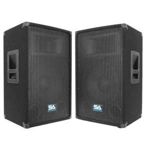 Pair of 12" Pro Audio PA / DJ Speaker Cabinets Titanium Horns