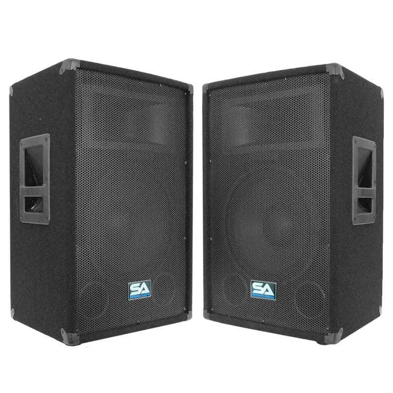 Pair of 12" Pro Audio PA / DJ Speaker Cabinets Titanium Horns