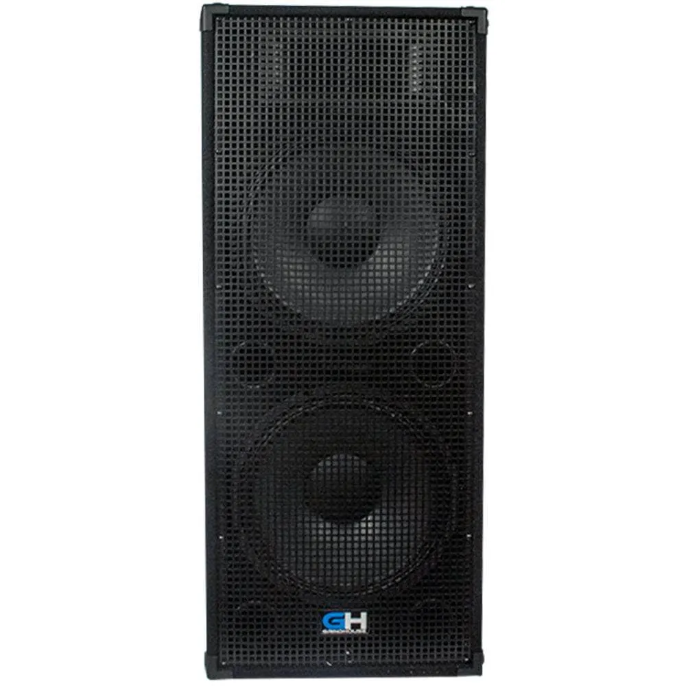 Pair of Passive Dual 15 Inch 2-Way PA/DJ Loudspeaker Cabinets - 1450 Watt Full Range PA/DJ Band Live Sound Speakers