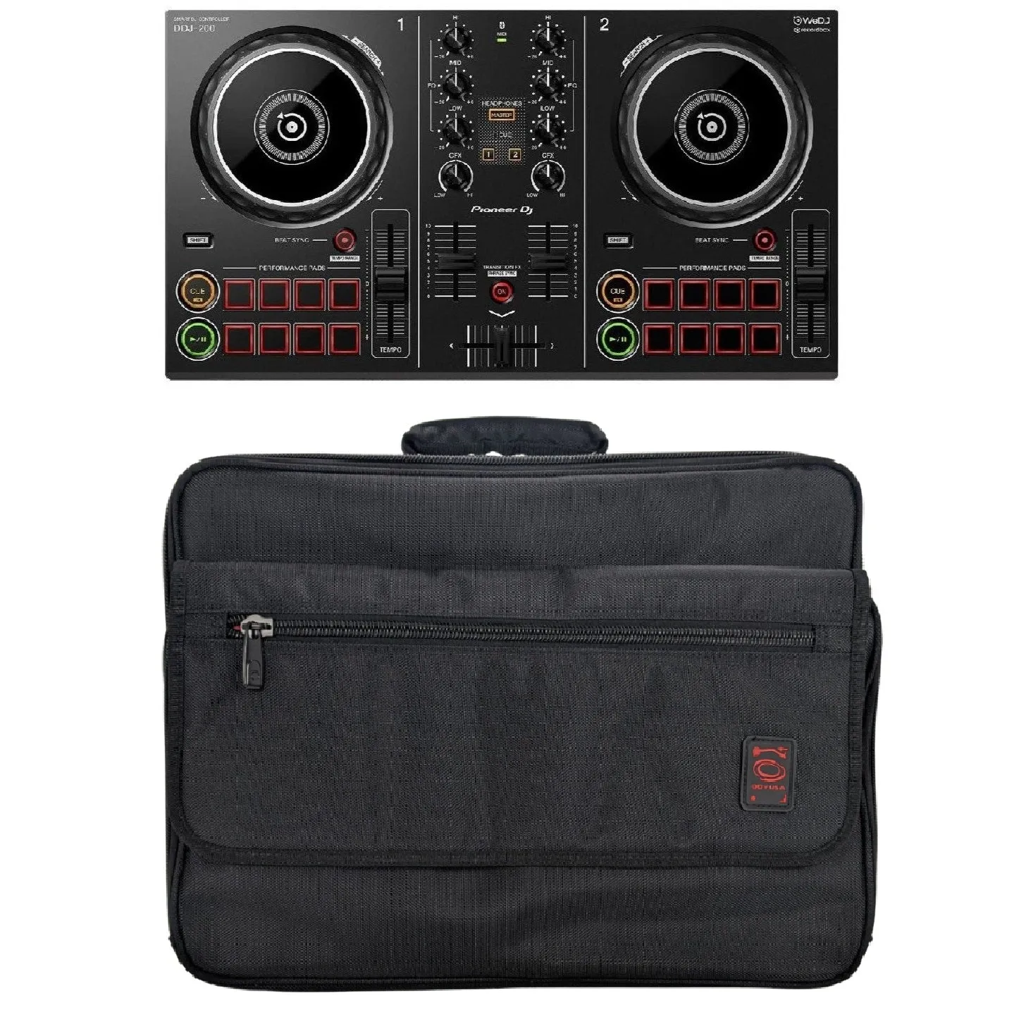 Pioneer DDJ-200 Smart DJ Controller and BRLDIGITAL Soft Case Bundle