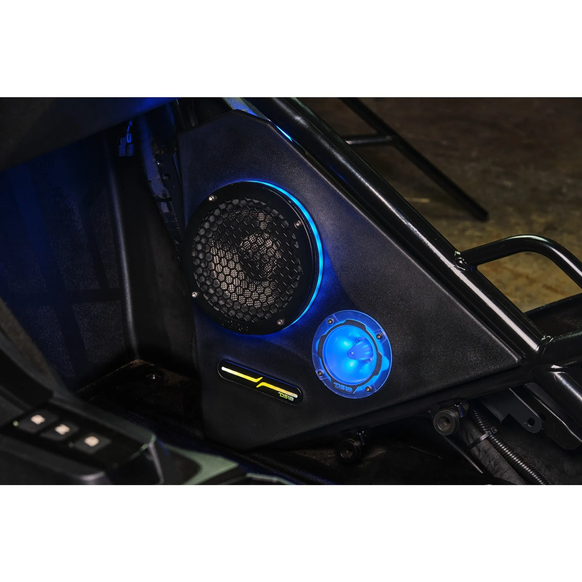 Polaris Slingshot Front Kick Panel Pods For 6.5" Speakers and 3.8" Bullet Tweeters with Digital LED Lights | 2015 - Current