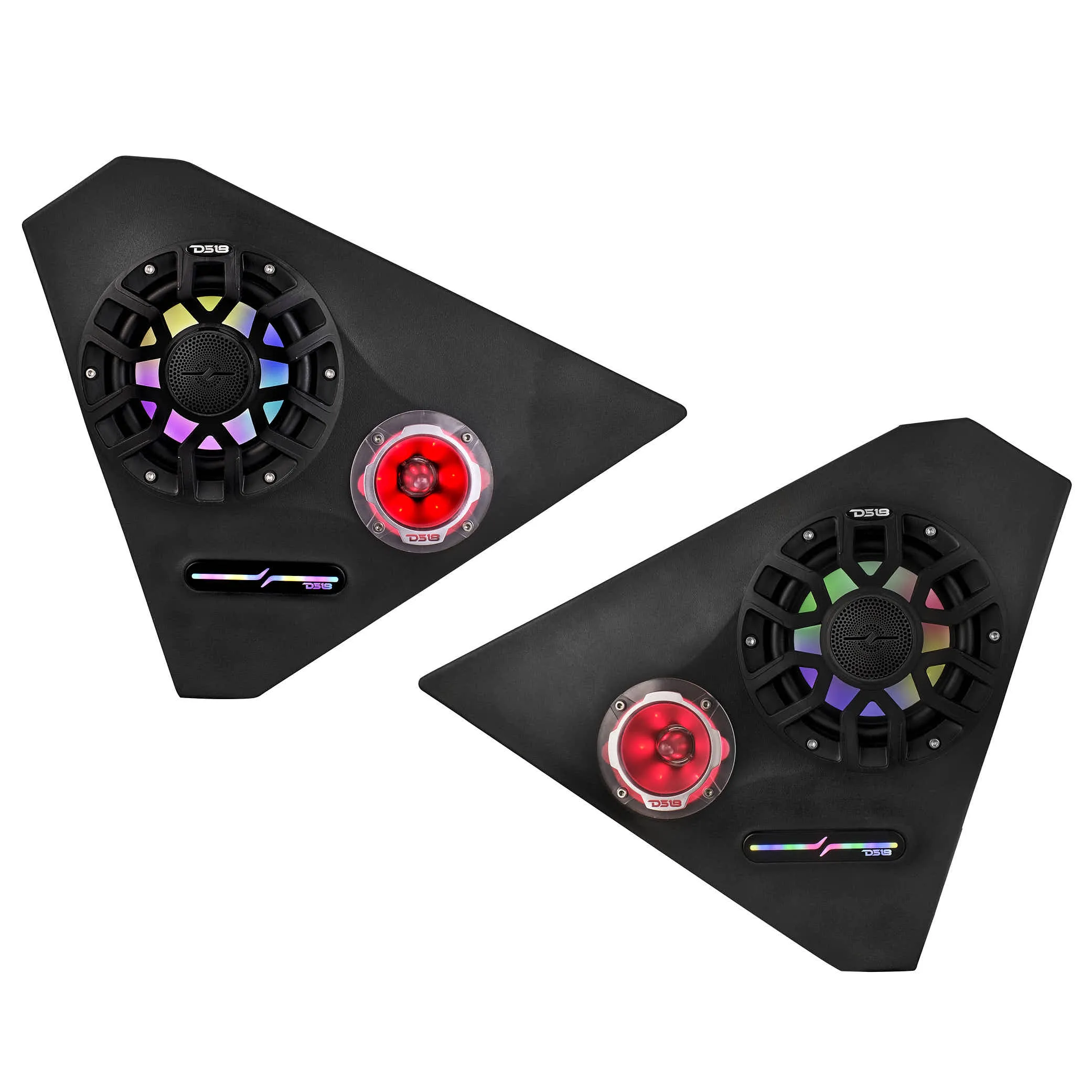 Polaris Slingshot Front Kick Panel Pods For 6.5" Speakers and 3.8" Bullet Tweeters with Digital LED Lights | 2015 - Current