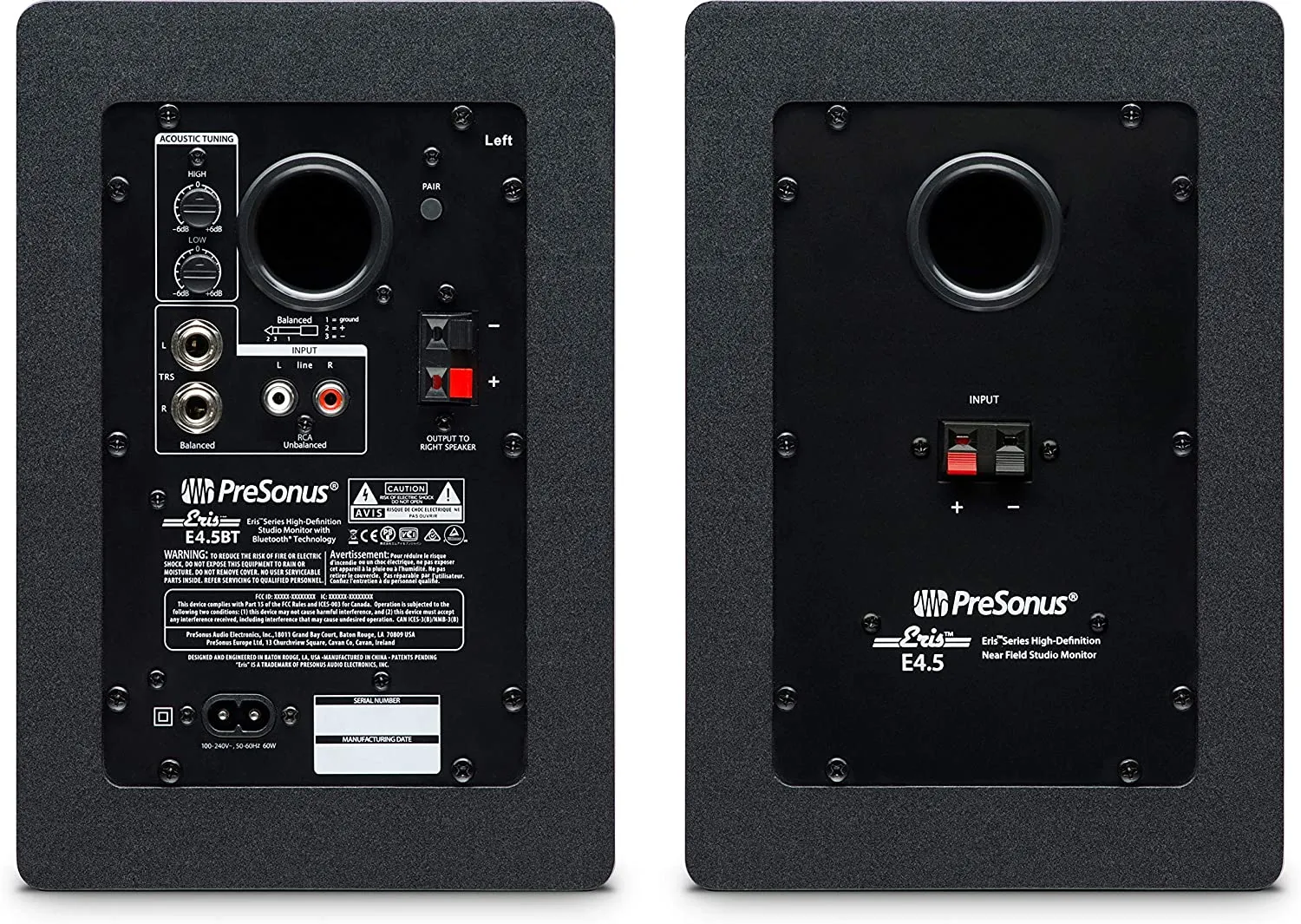 PreSonus Eris E4.5 BT-4.5" Near Field Studio Monitors with Bluetooth