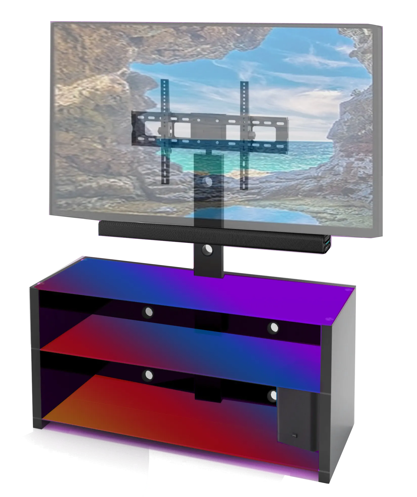 Professional Bluetooth Entertainment Center TV Stand With LED Lights & APP