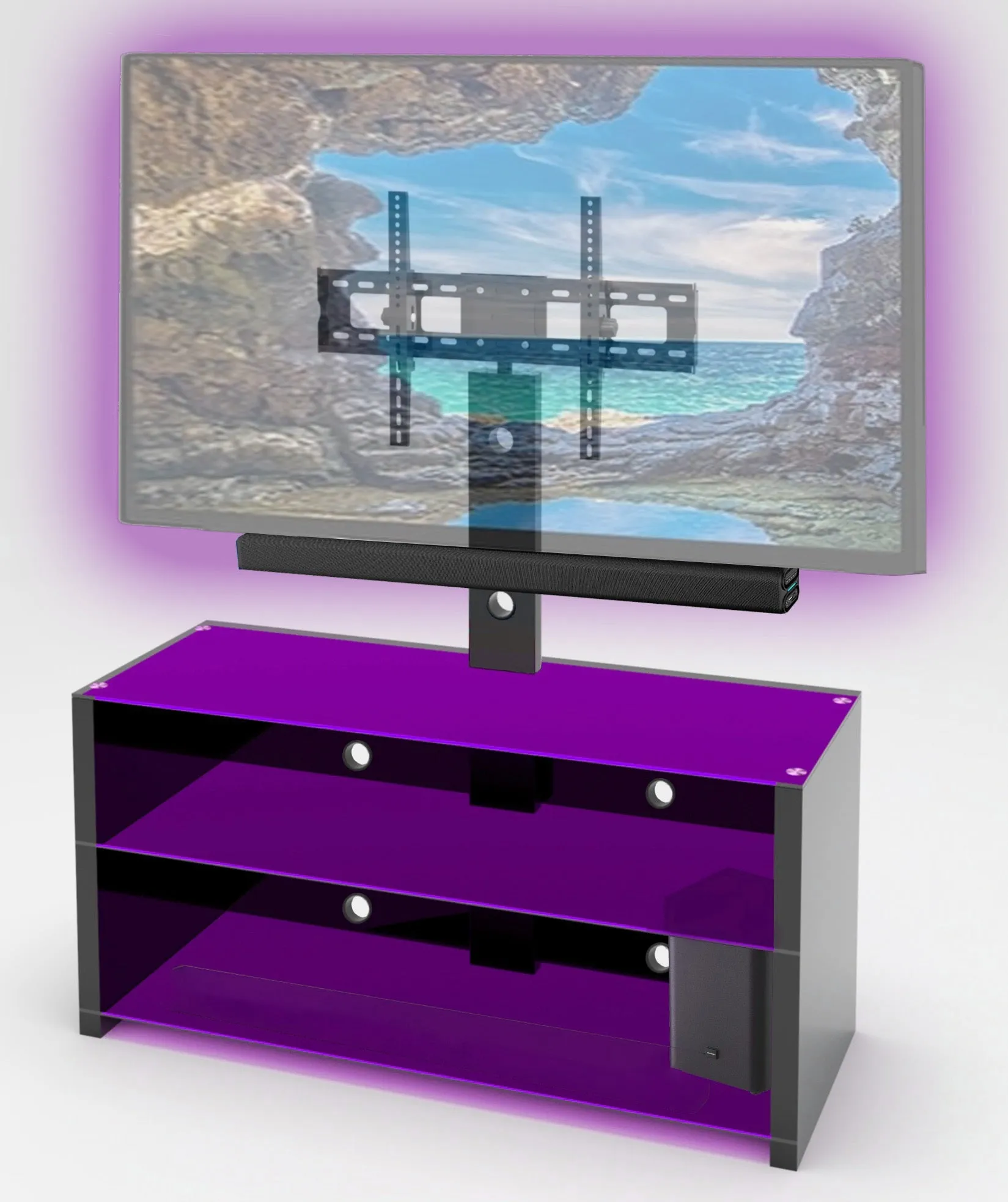 Professional Bluetooth Entertainment Center TV Stand With LED Lights & APP