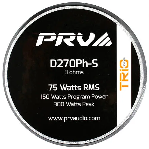 PRV Audio 1" Exit Screw-on Compression Driver 150W Max Power D270Ph-S Single