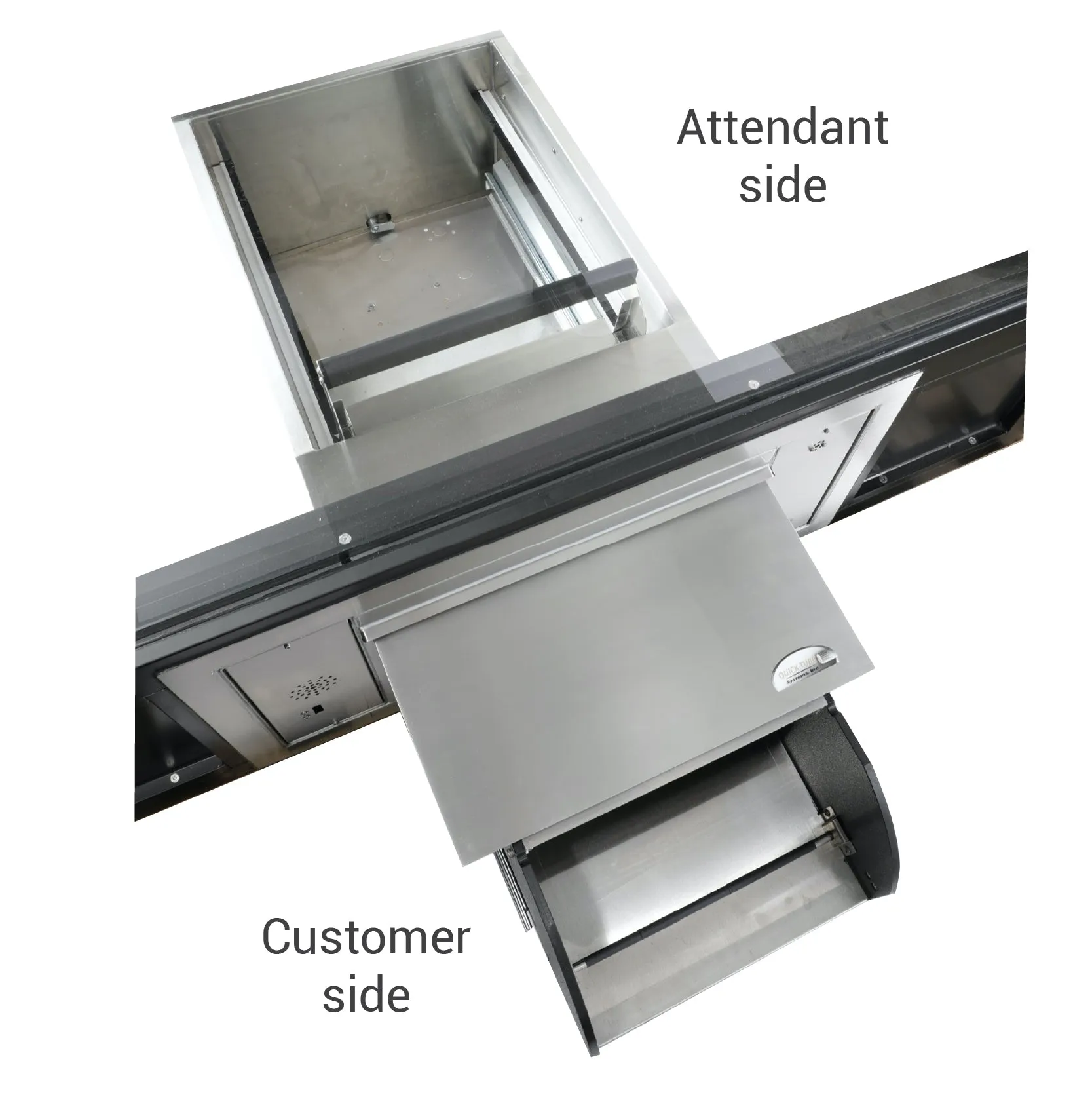 Quikserv PCJ-130-IP & QSP-713S-Mini-IP | Pharmacy Drive-thru Package 32-1/4" (W) x 49-1/4" (H | Hurricane Impact Rated | 23318.1