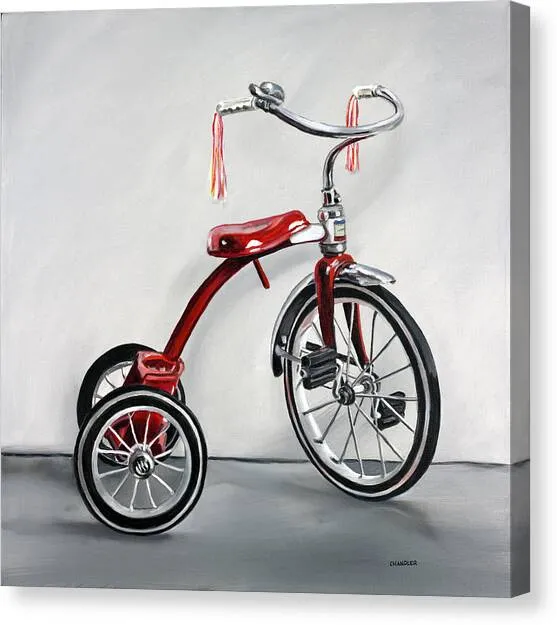 Red Tricycle - Giclée on Canvas