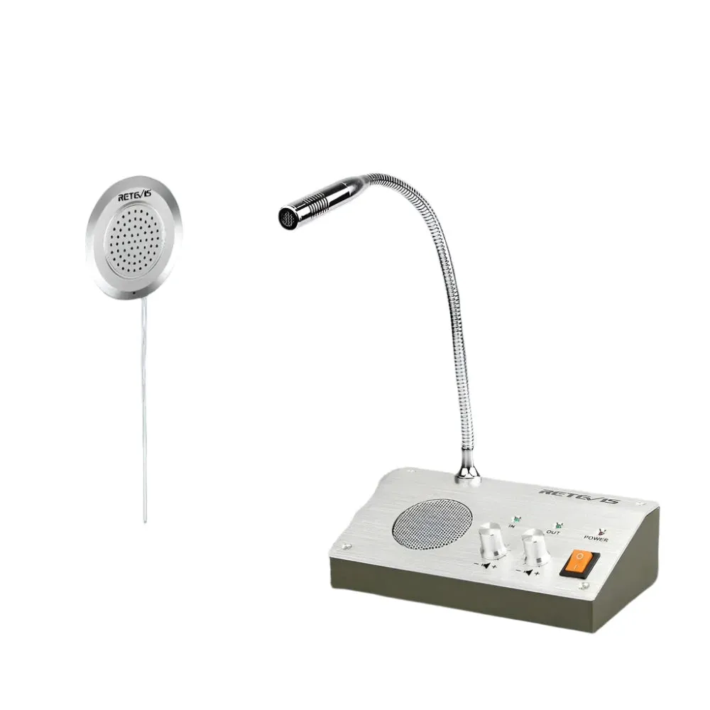 Retevis RT-9908 Dual Way Window Intercom System Bank Counter Interphone Two Way Intercom Intercom bank pharmacy Table Microphone