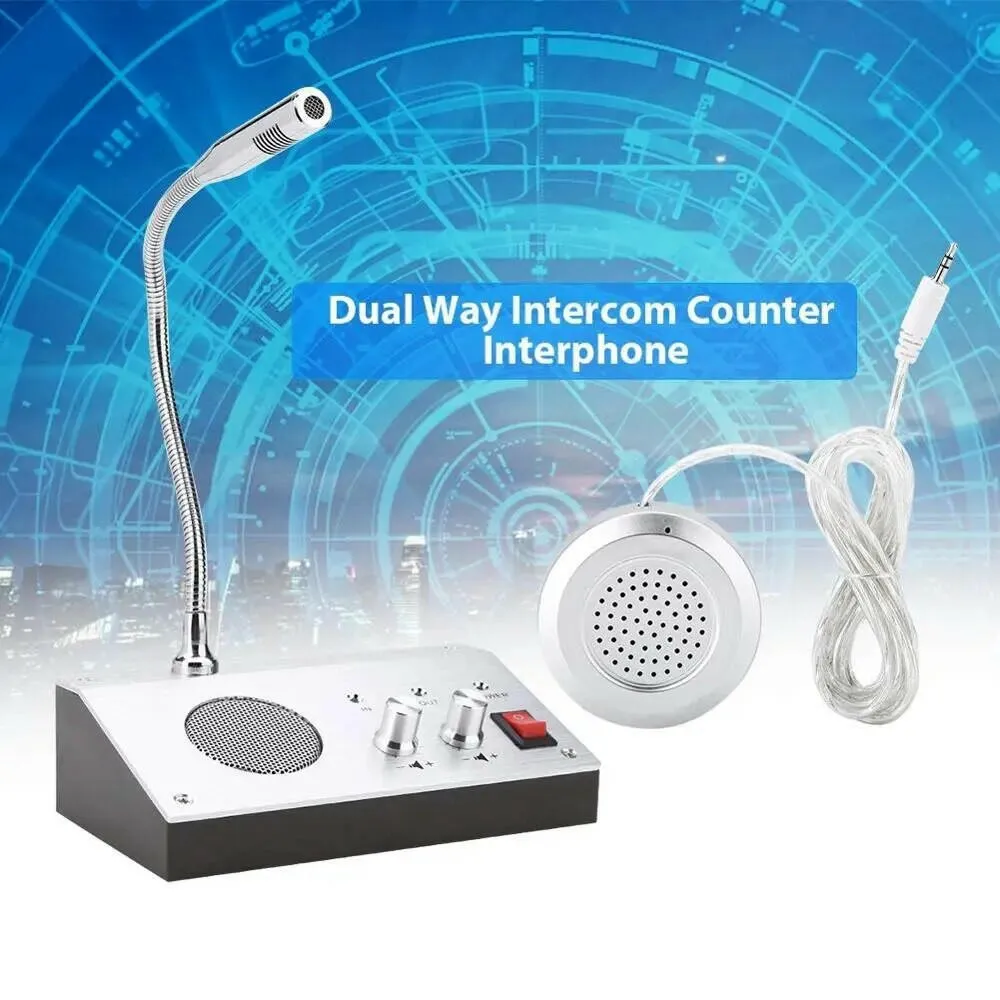 Retevis RT-9908 Dual Way Window Intercom System Bank Counter Interphone Two Way Intercom Intercom bank pharmacy Table Microphone