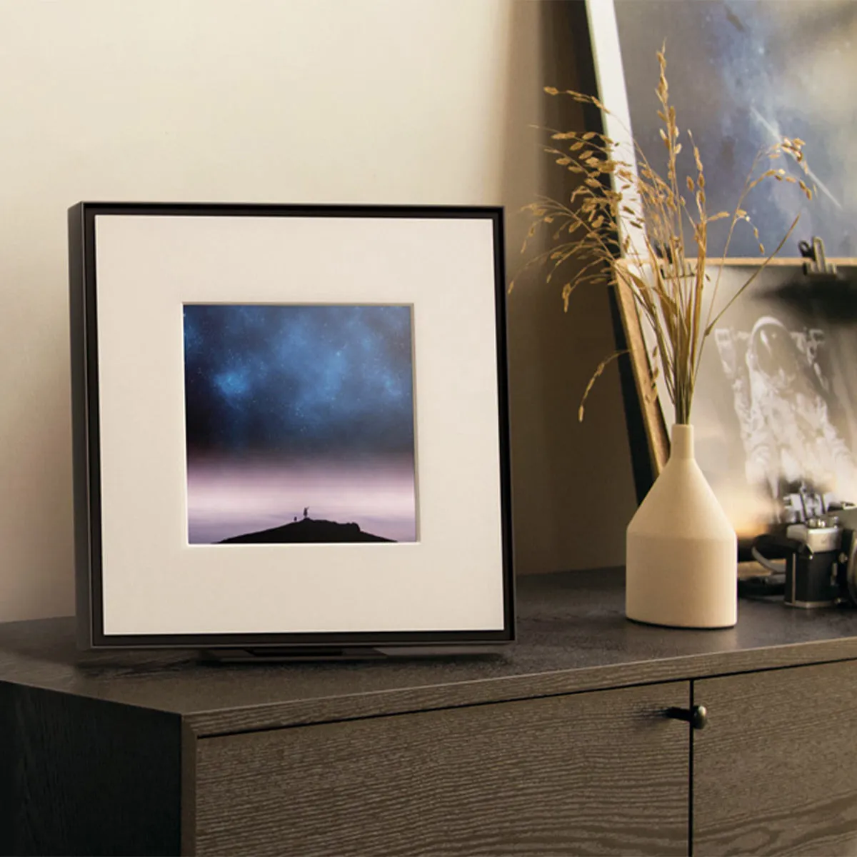 Samsung LS03D 50" The Frame QLED 4K HDR Smart TV with Slim-Fit Wall Mount (2024) and HW-LS60D Music Frame Bluetooth Speaker with Wall Mount