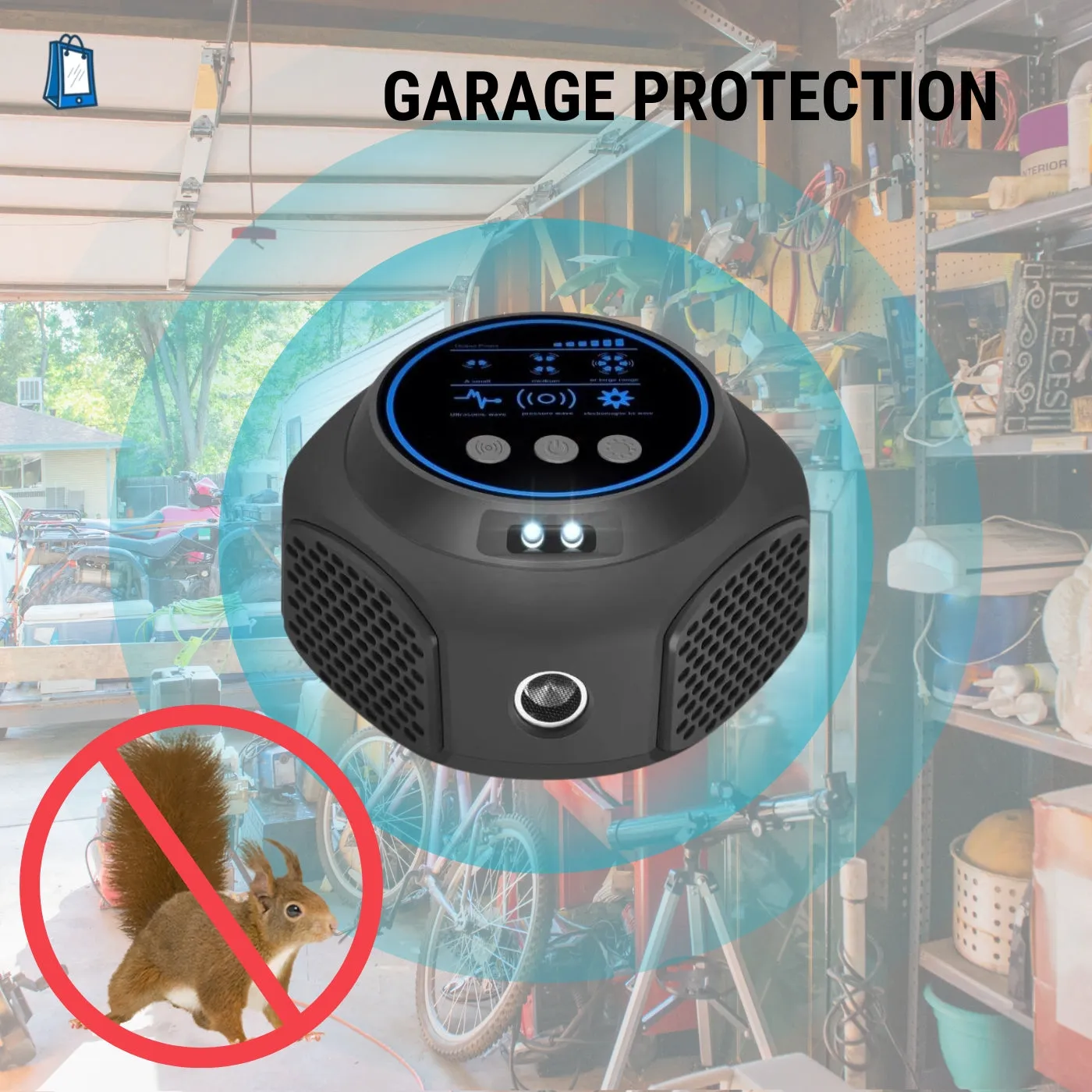 Smart Squirrel Indoor Repeller - 360° Coverage for Squirrel-Free Home