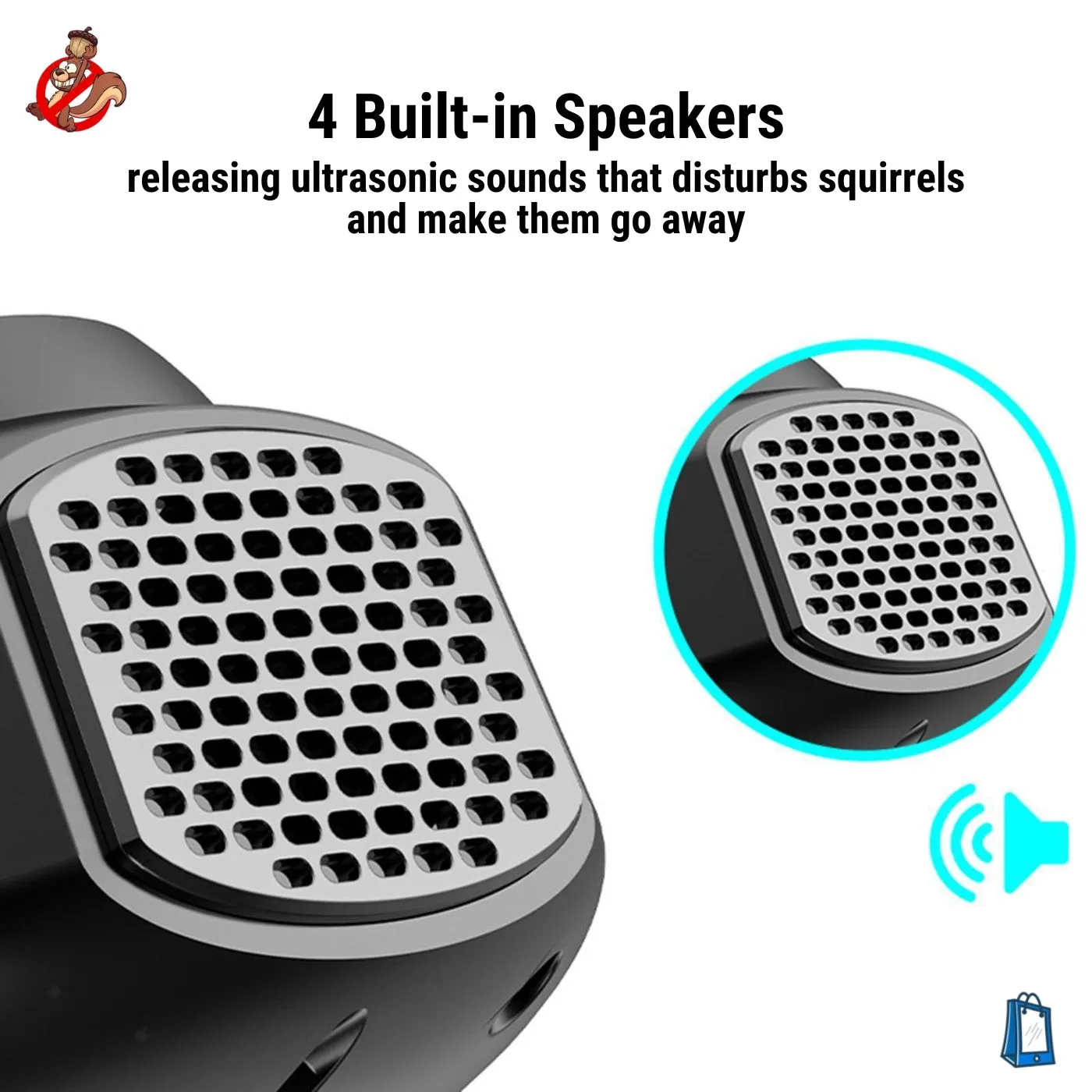 Smart Squirrel Indoor Repeller - 360° Coverage for Squirrel-Free Home