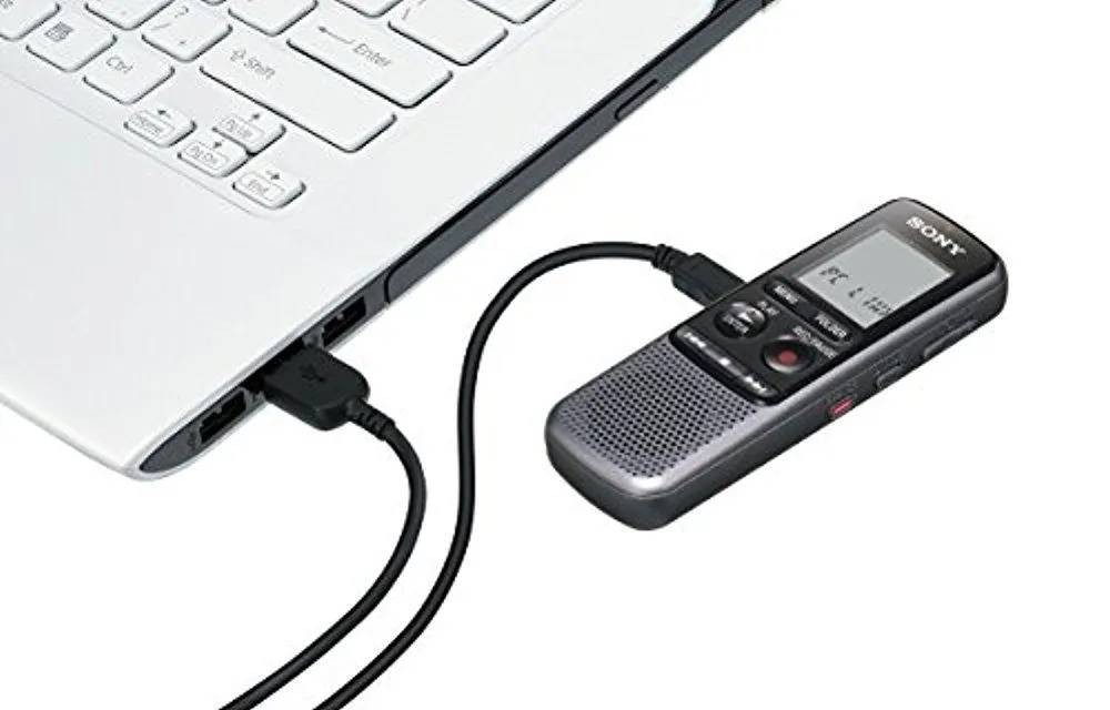 Sony Digital Voice Recorder ICD-PX Series, Built-in Mic, USB, 4GB Memory, Noise Cut for Noise-Free Recording   Lavalier Lapel Microphone Bundle