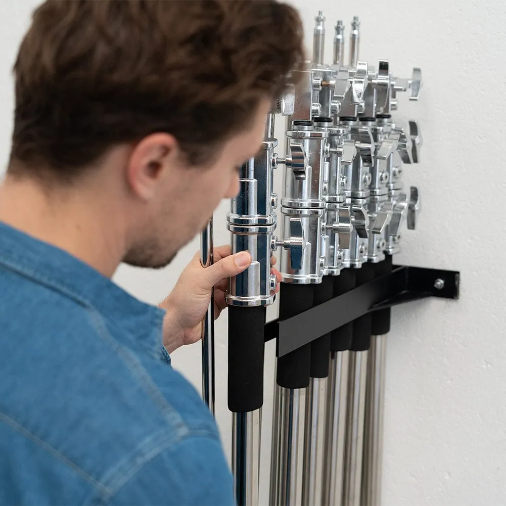 Spectrum C-Stand Wall / Door Mount Holder Rack - Holds 6 Stands (C-Stand Not Included) (OPEN BOX)