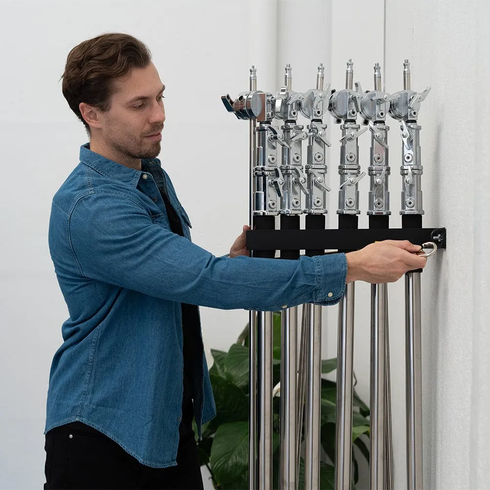 Spectrum C-Stand Wall / Door Mount Holder Rack - Holds 6 Stands (C-Stand Not Included) (OPEN BOX)