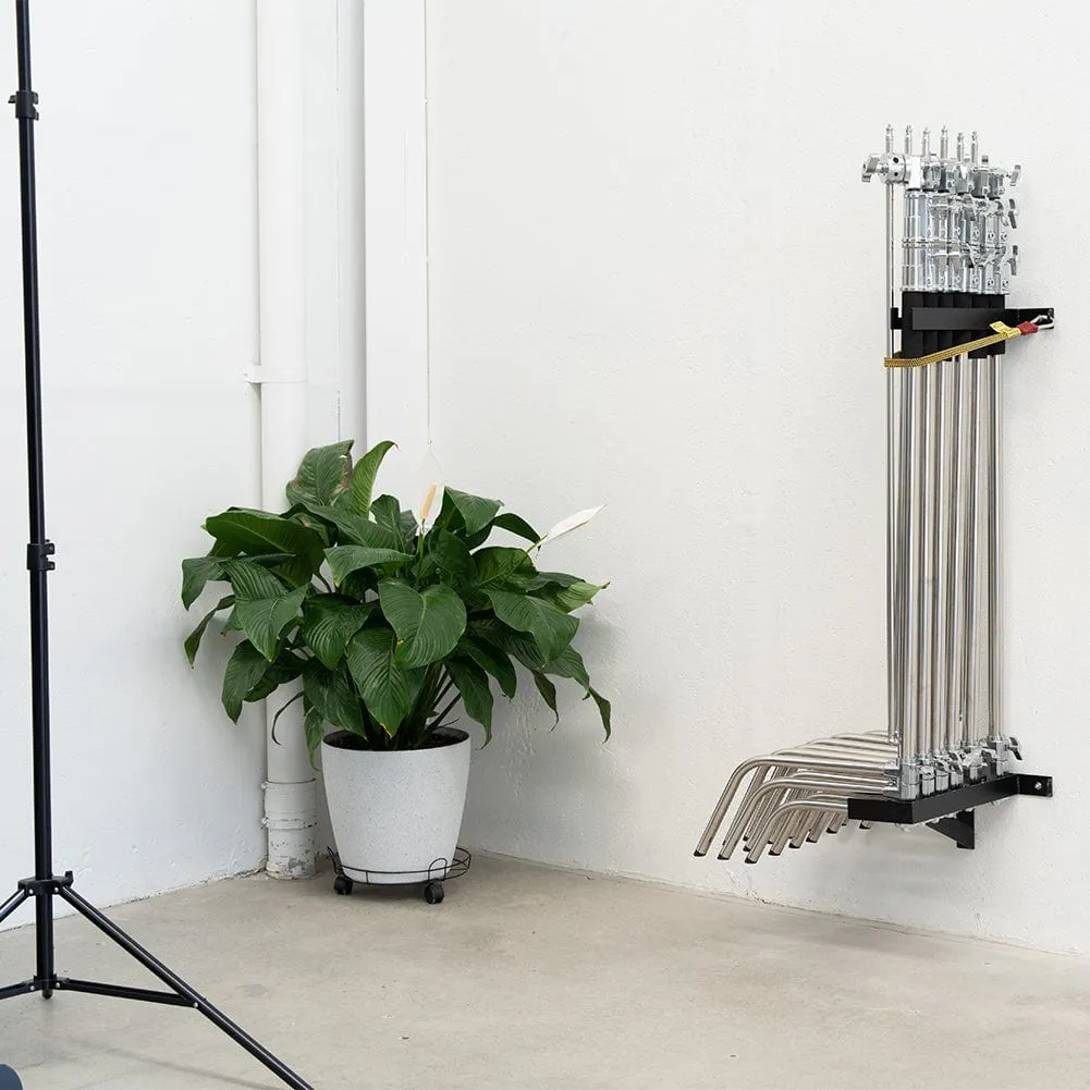 Spectrum C-Stand Wall / Door Mount Holder Rack - Holds 6 Stands (C-Stand Not Included) (OPEN BOX)