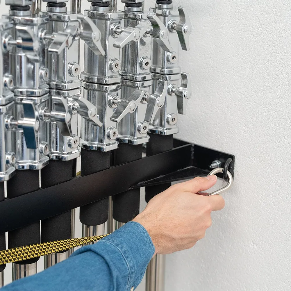 Spectrum C-Stand Wall / Door Mount Holder Rack - Holds 6 Stands (C-Stand Not Included) (OPEN BOX)