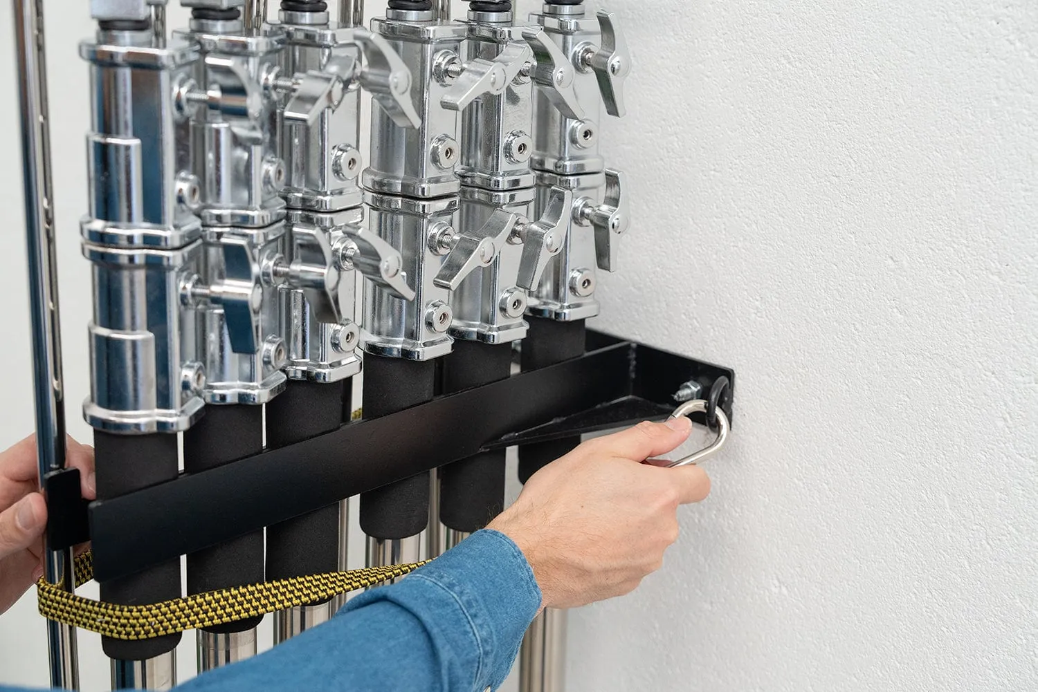 Spectrum C-Stand Wall / Door Mount Holder Rack - Holds 6 Stands (C-Stand Not Included) (OPEN BOX)