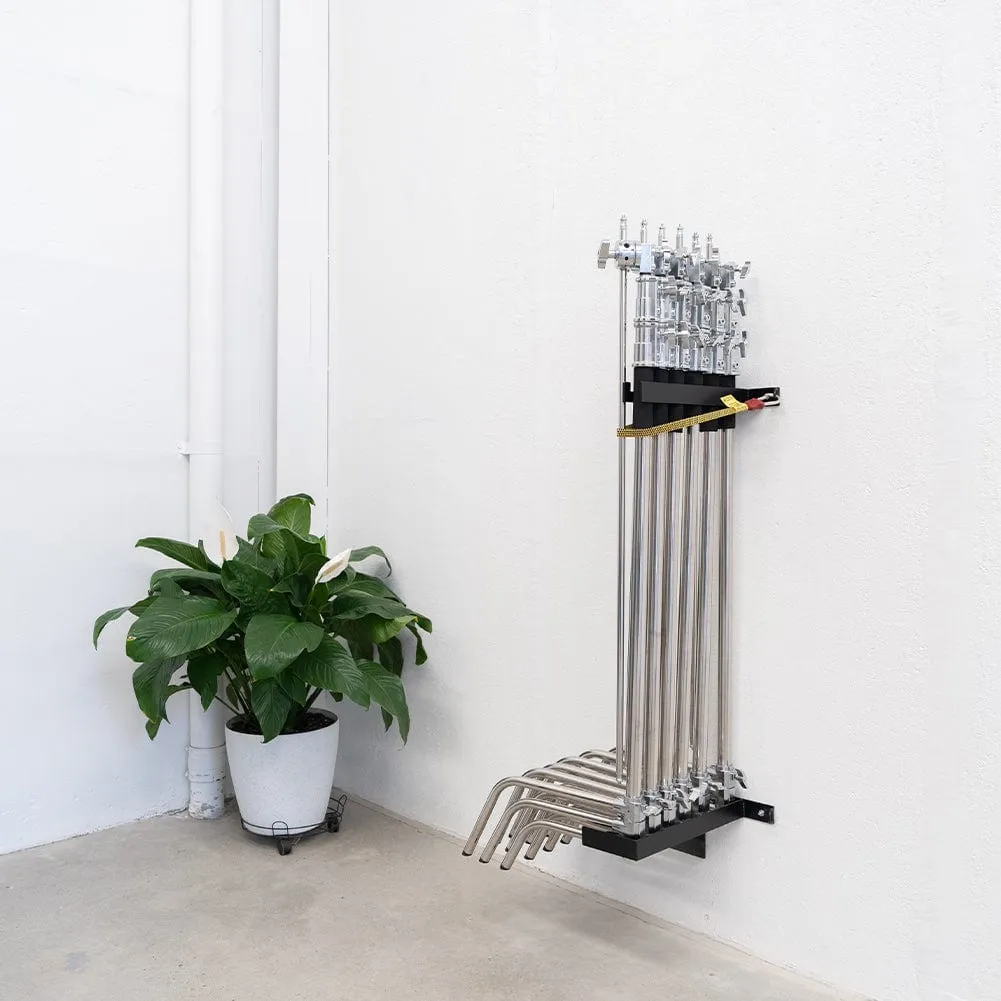 Spectrum C-Stand Wall / Door Mount Holder Rack - Holds 6 Stands (C-Stand Not Included) (OPEN BOX)