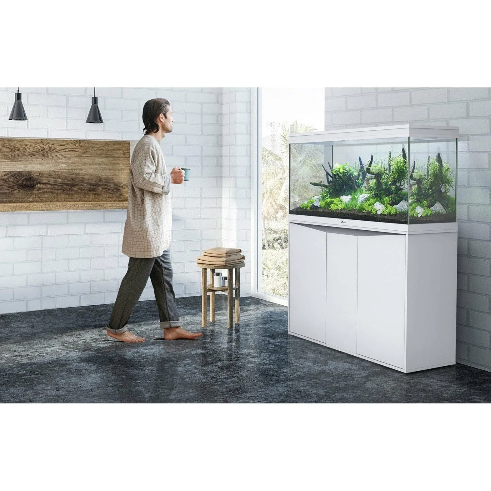 SPLENDID 150x40x61  LED 2.0 AQUARIUM   3WD CABINET-WHITE