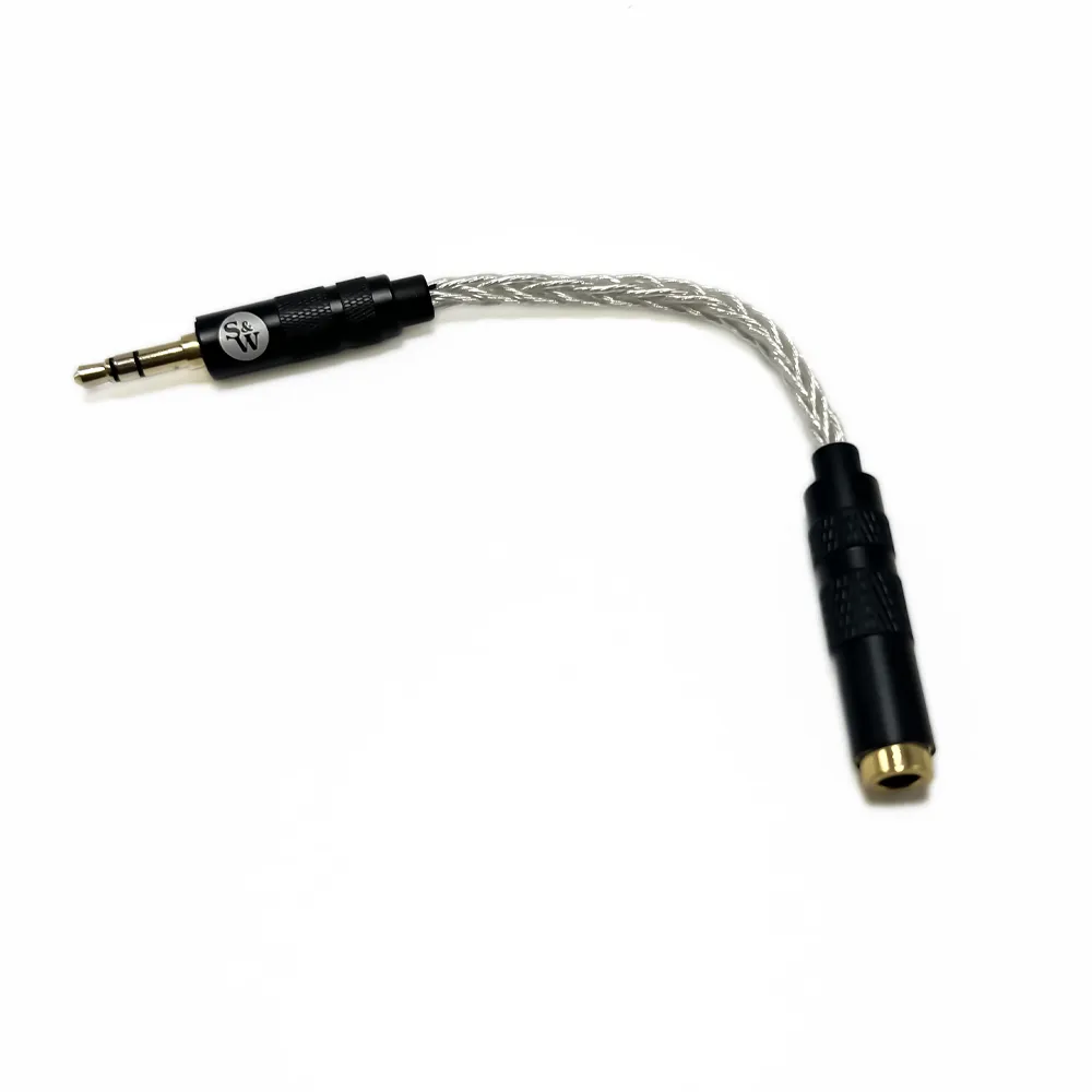 Strauss & Wagner SW-4435A 4.4mm Female to 3.5mm Male 8-Core Silver Adapter