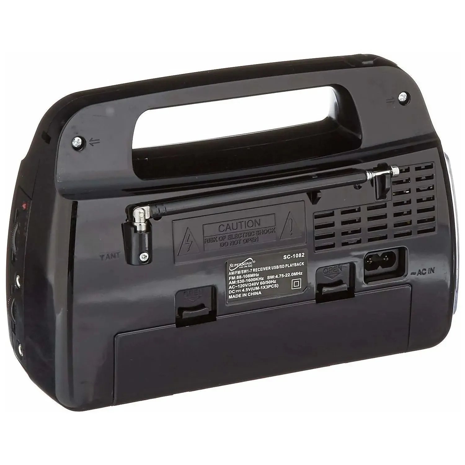 Supersonic SC1082 9 Band AM/FM/SW1-7 Portable USB SD Torch Light Radio