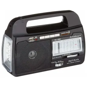 Supersonic SC1082 9 Band AM/FM/SW1-7 Portable USB SD Torch Light Radio