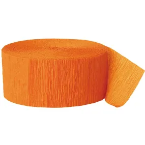 UNIQUE - Orange Crepe Paper Streamers - 81 Feet Long