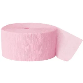 UNIQUE - Pastel Pink Crepe Paper Streamers - 81 Feet Long
